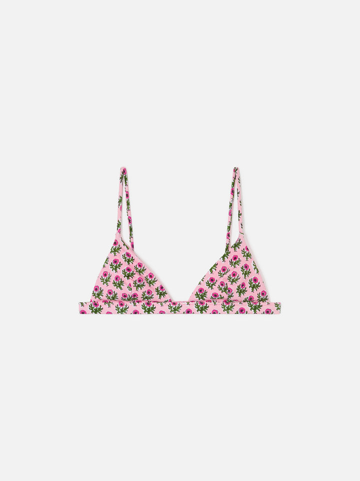 Rylie floral print triangle bikini top