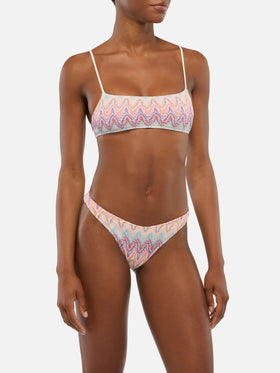 Naomi raschel chevron cheeky swim briefs - Sadie raschel knit bralette