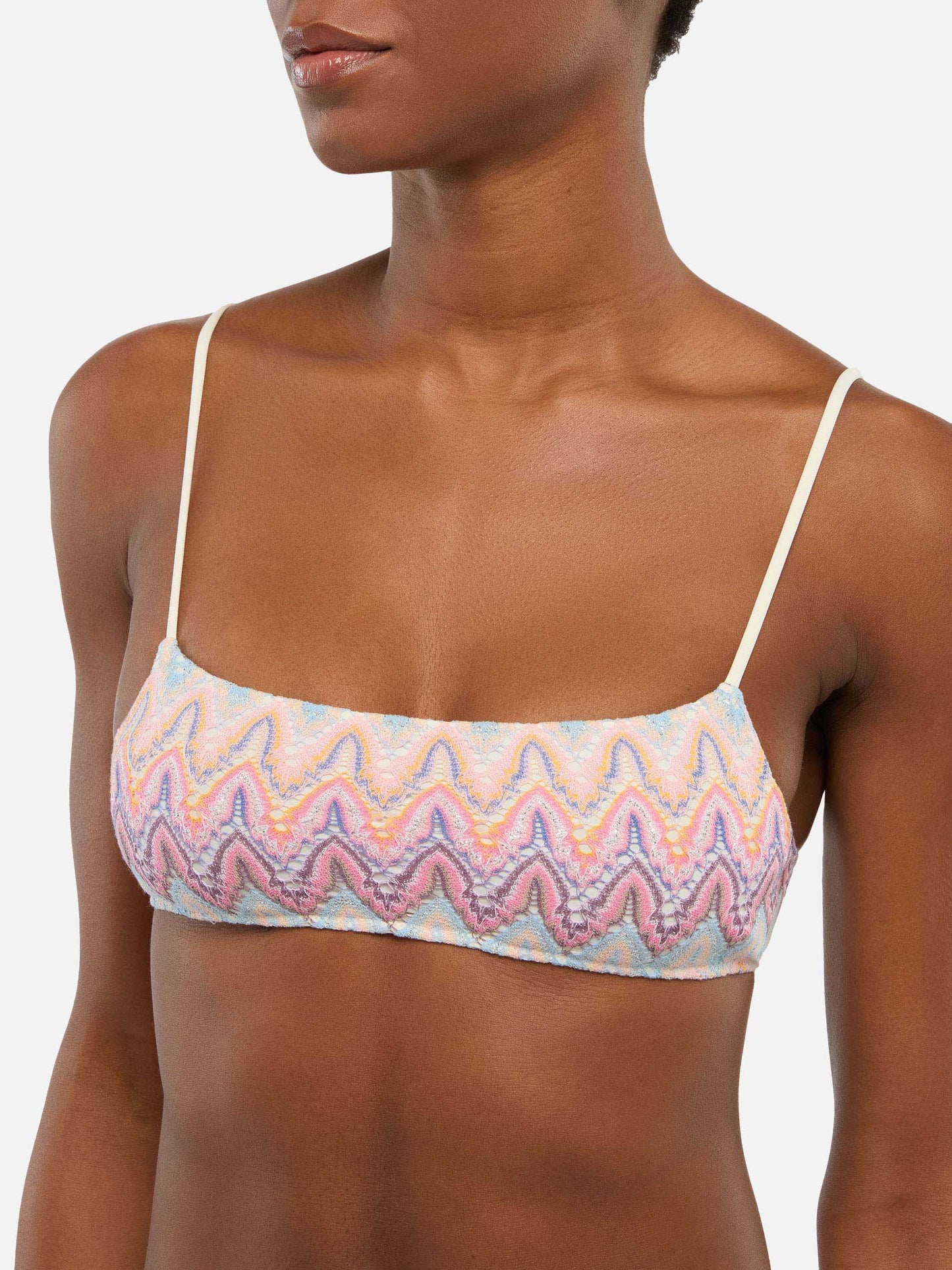 Naomi raschel chevron cheeky swim briefs - Sadie raschel knit bralette