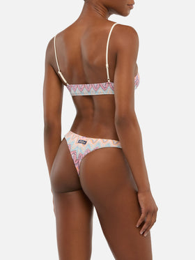 Naomi raschel chevron cheeky swim briefs - Sadie raschel knit bralette