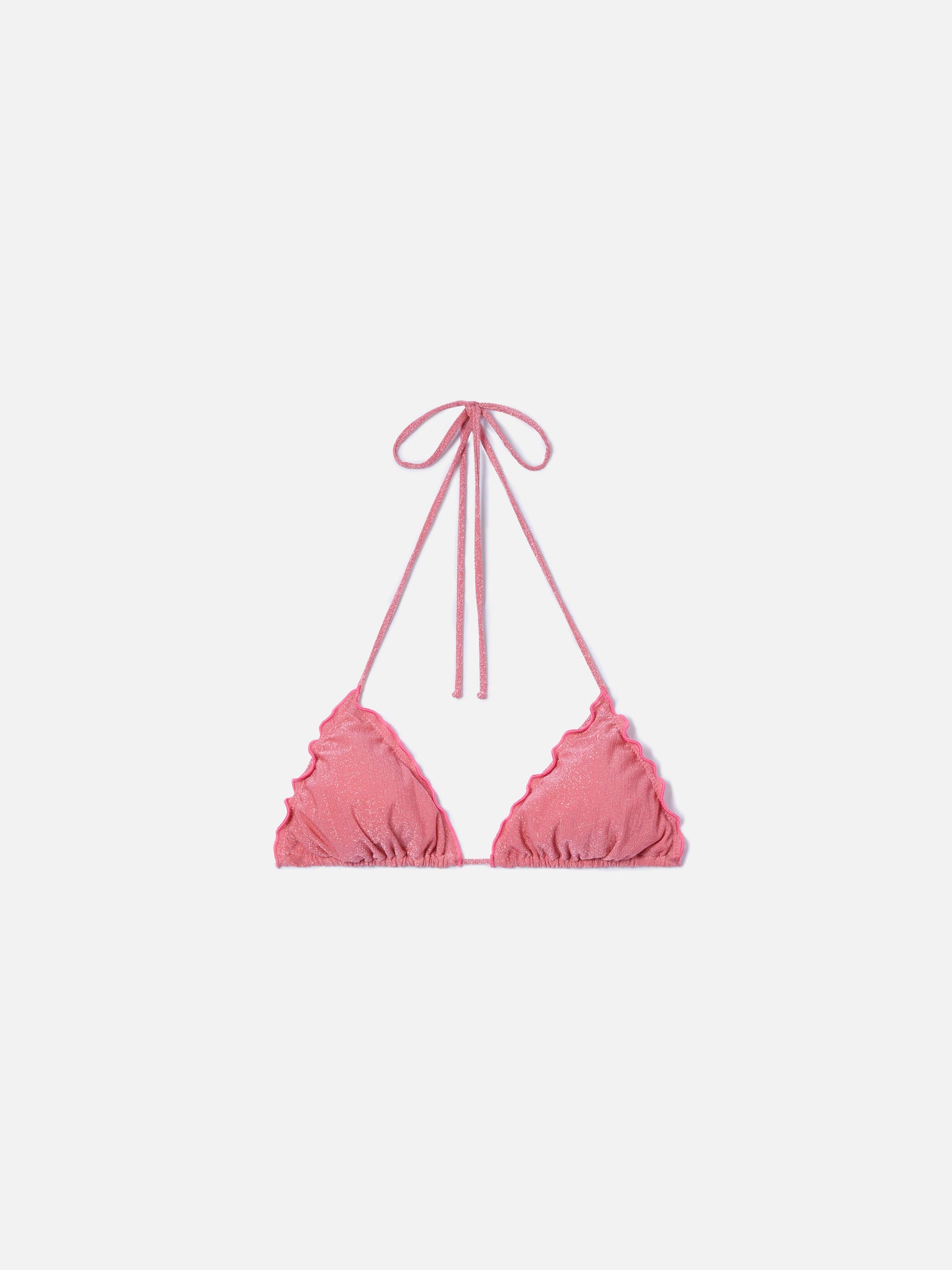 Sagittarius triangle bikini top in pink lurex