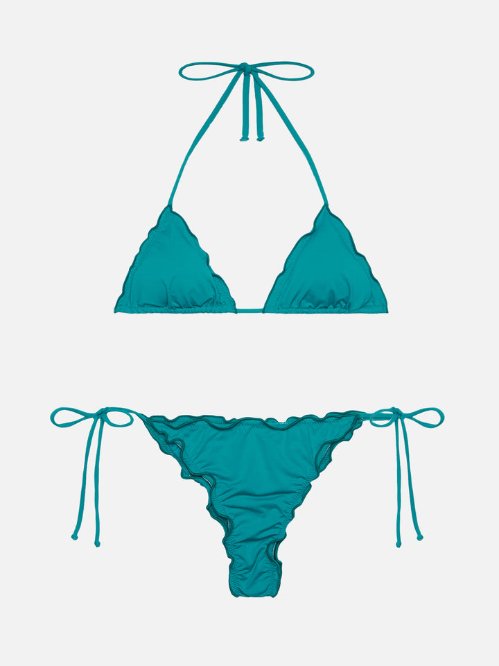 Sagittarius top triangolo classico color teal - Slip mare Miami teal e taglio sgambato
