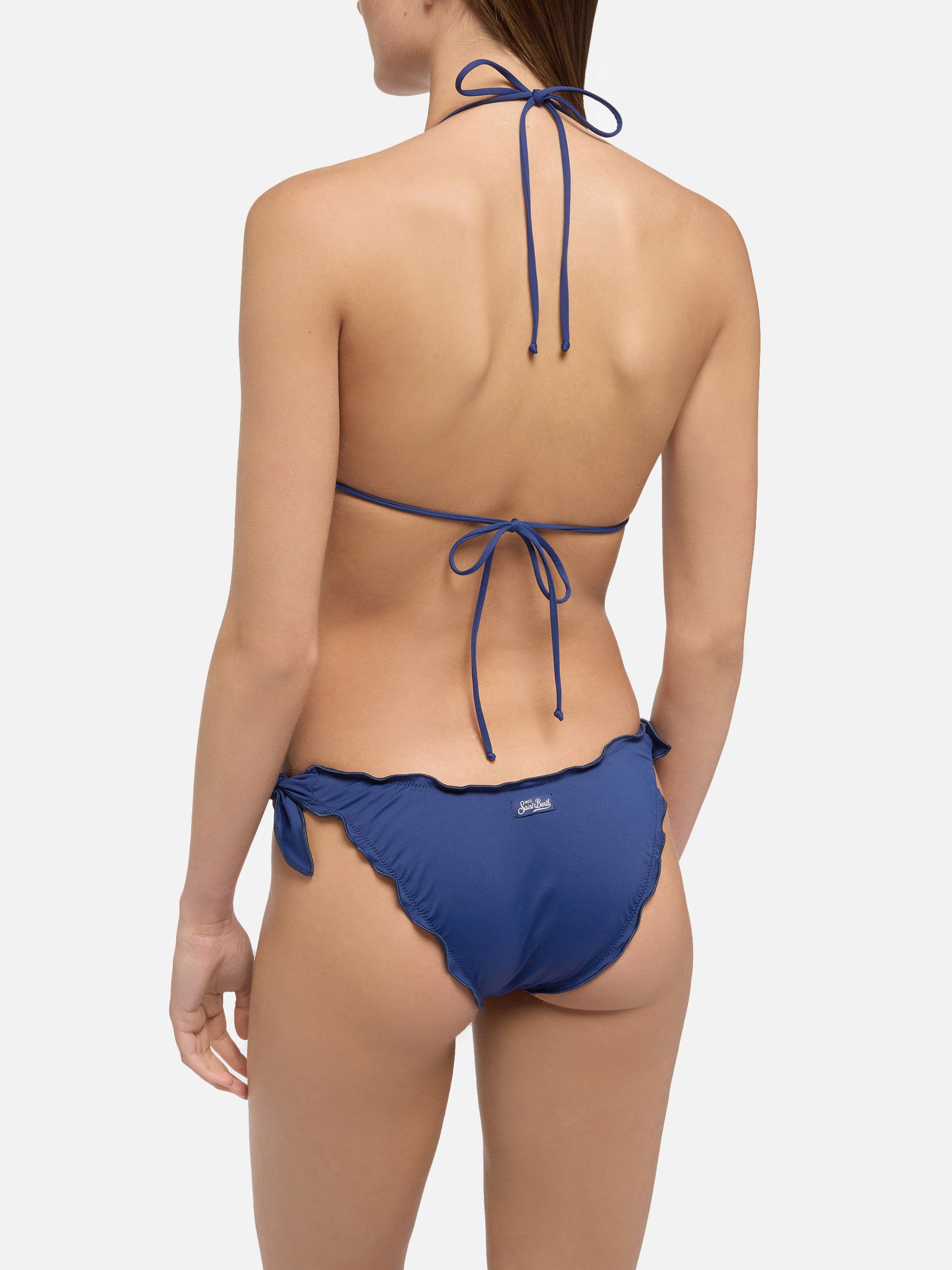 Moon navy blue classic swim briefs - Sagittarius navy blue classic triangle top - MC2 Saint Barth