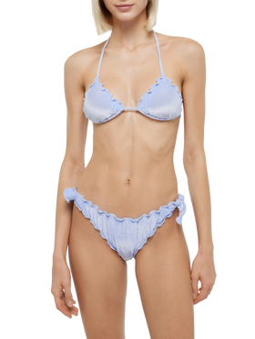 Classic triangle bikini Sagittarius Moon in light blue velvet - MC2 Saint Barth