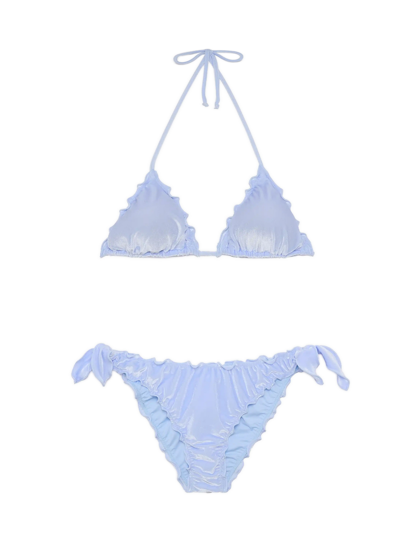 Classic triangle bikini Sagittarius Moon in light blue velvet - MC2 Saint Barth