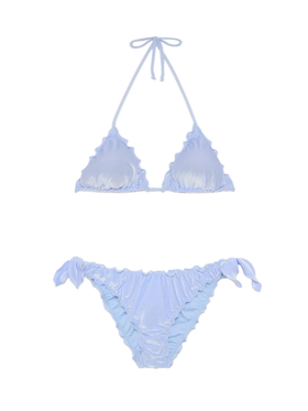 Classic triangle bikini Sagittarius Moon in light blue velvet - MC2 Saint Barth