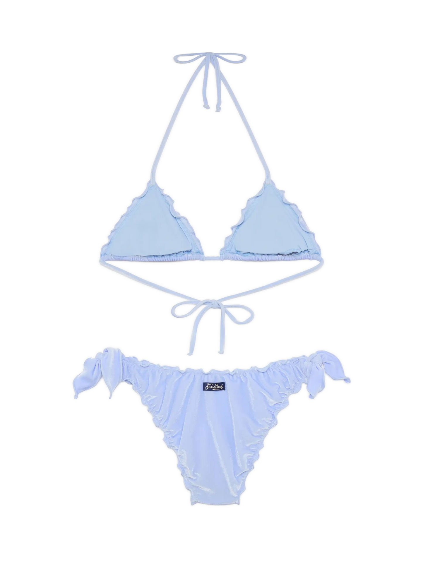 Classic triangle bikini Sagittarius Moon in light blue velvet - MC2 Saint Barth