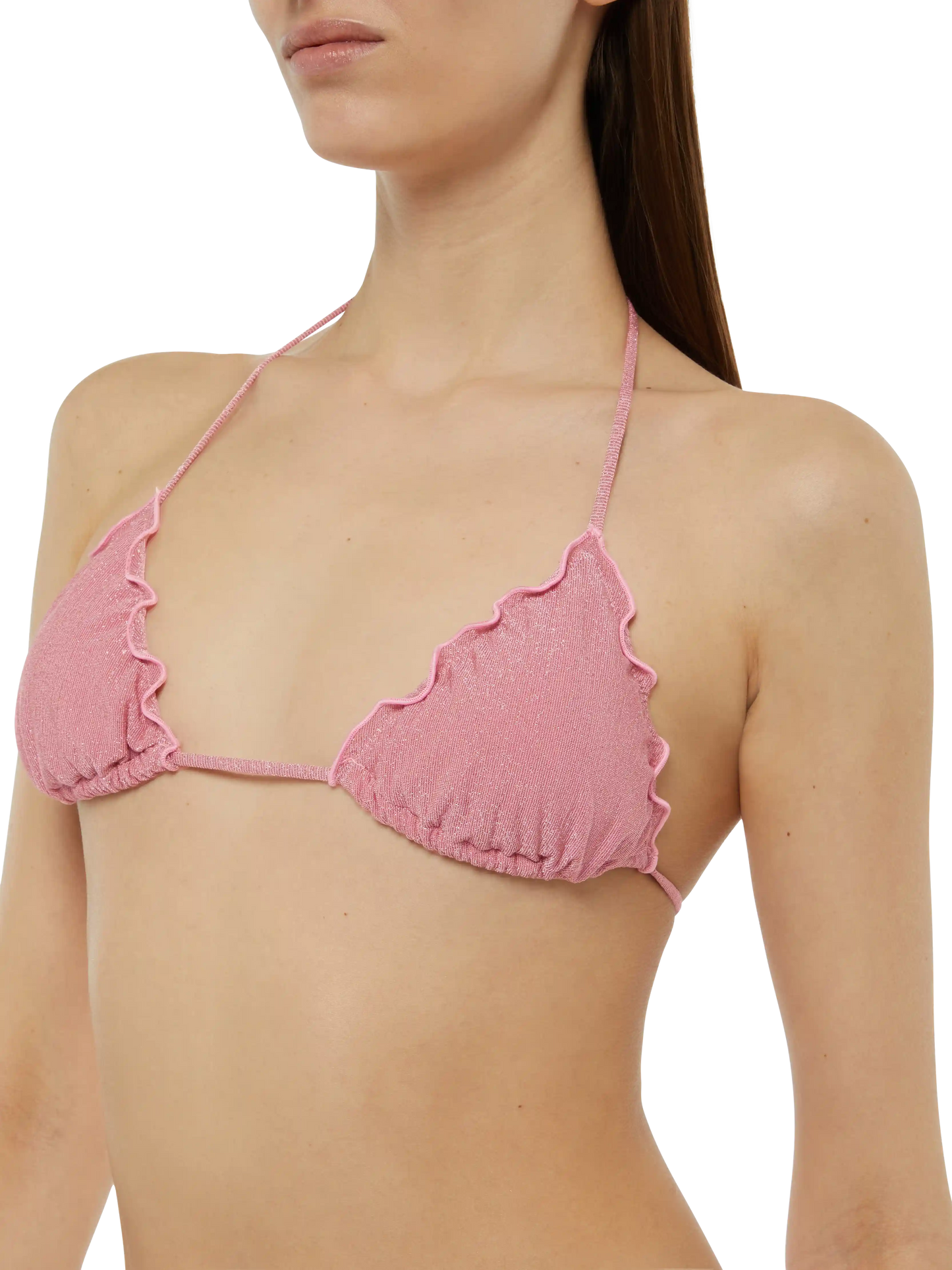 Classic triangle bikini Sagittarius Moon in pink lurex