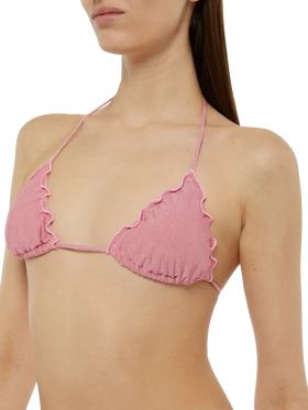 Classic triangle bikini Sagittarius Moon in pink lurex