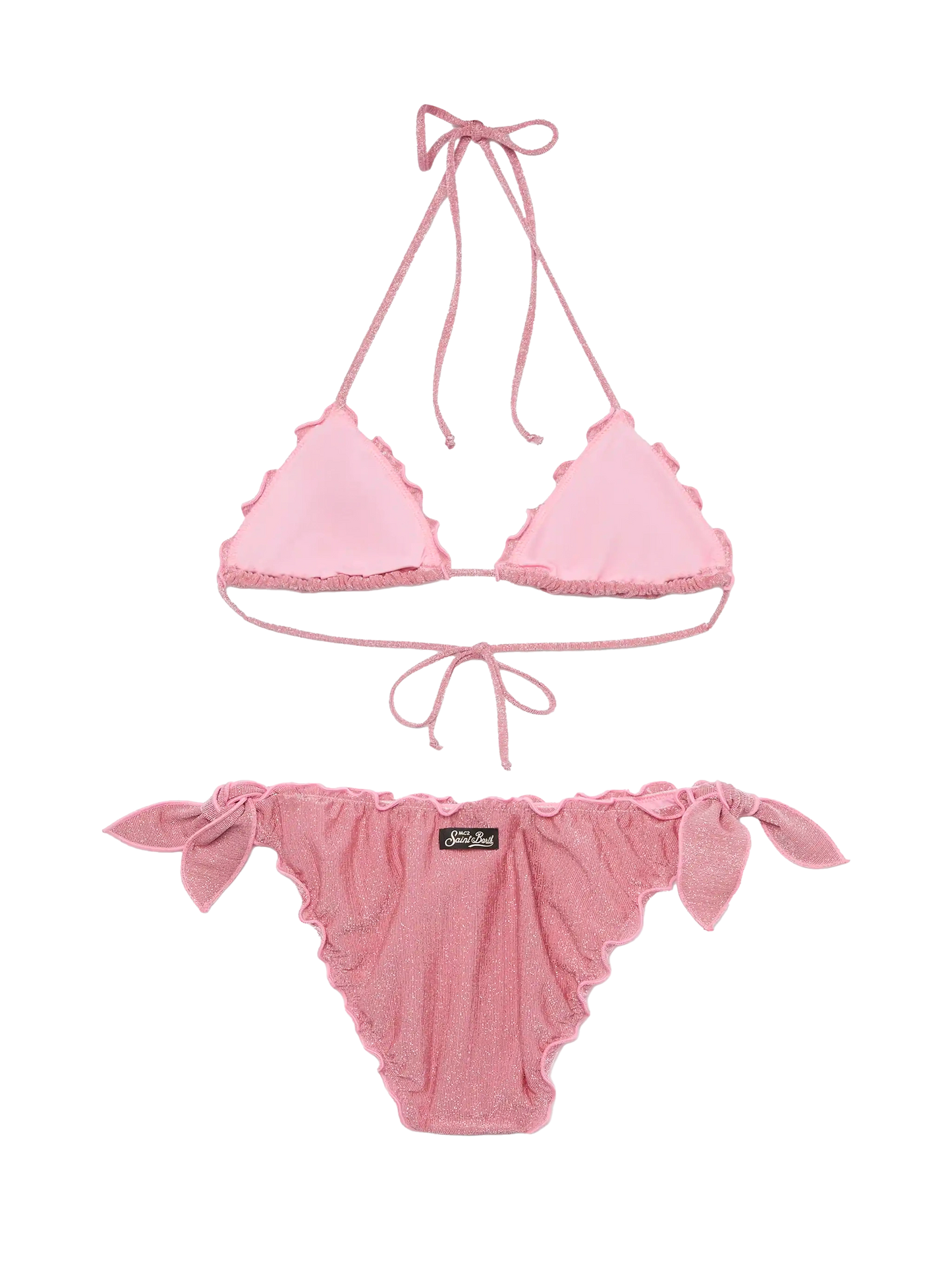 Classic triangle bikini Sagittarius Moon in pink lurex