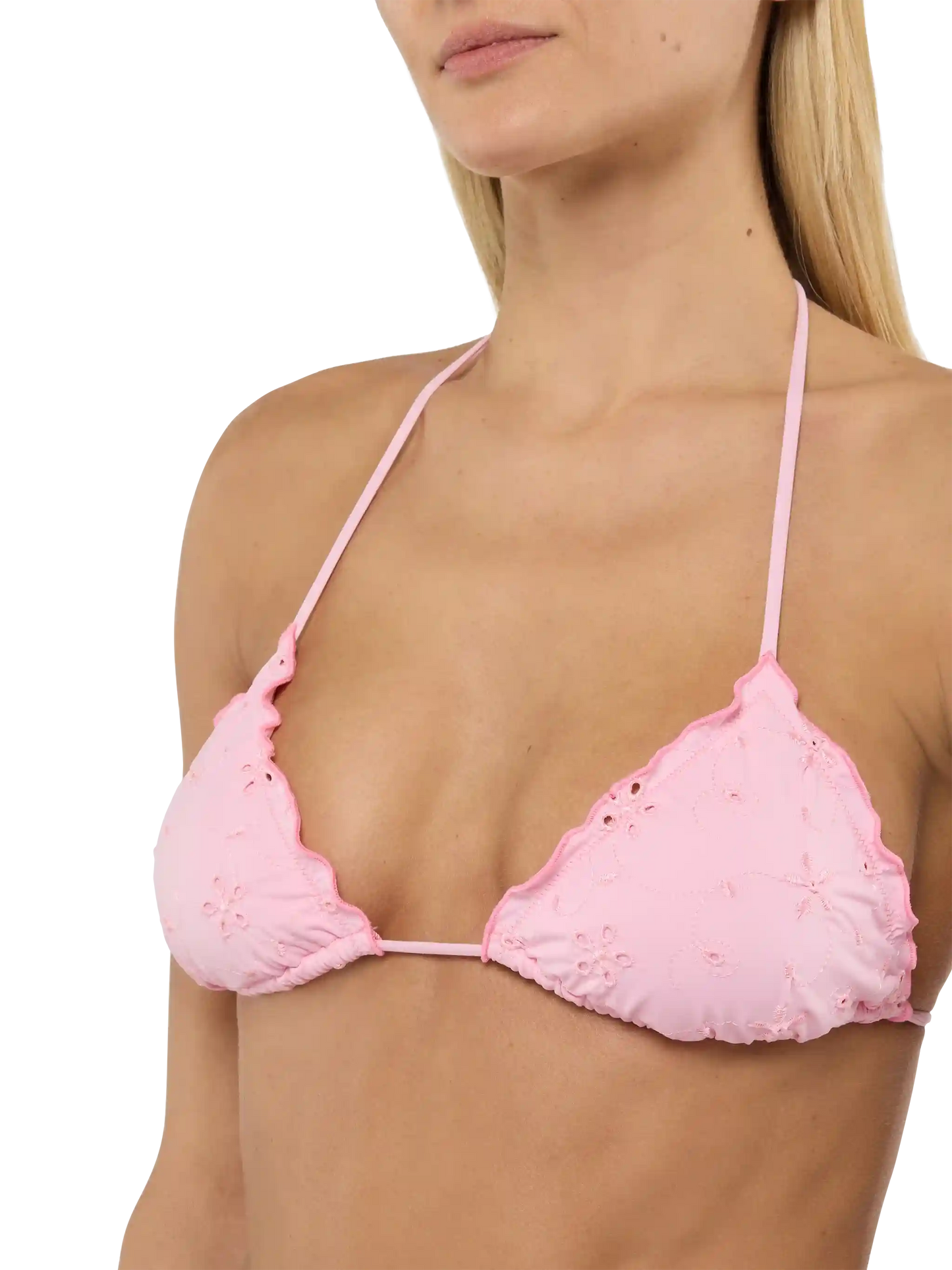 Sagittarius classic pink  Sangallo lace triangle top