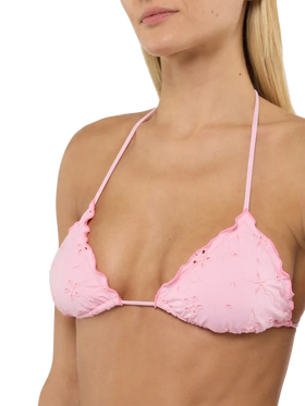 Sagittarius classic pink  Sangallo lace triangle top