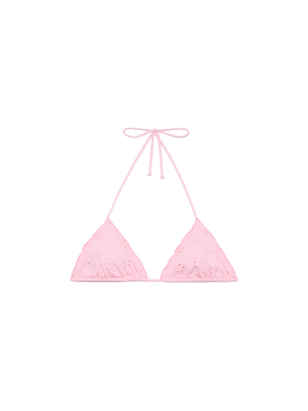 Sagittarius classic pink  Sangallo lace triangle top
