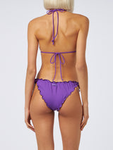 Woman purple classic triangle bikini Sagittarius Moon