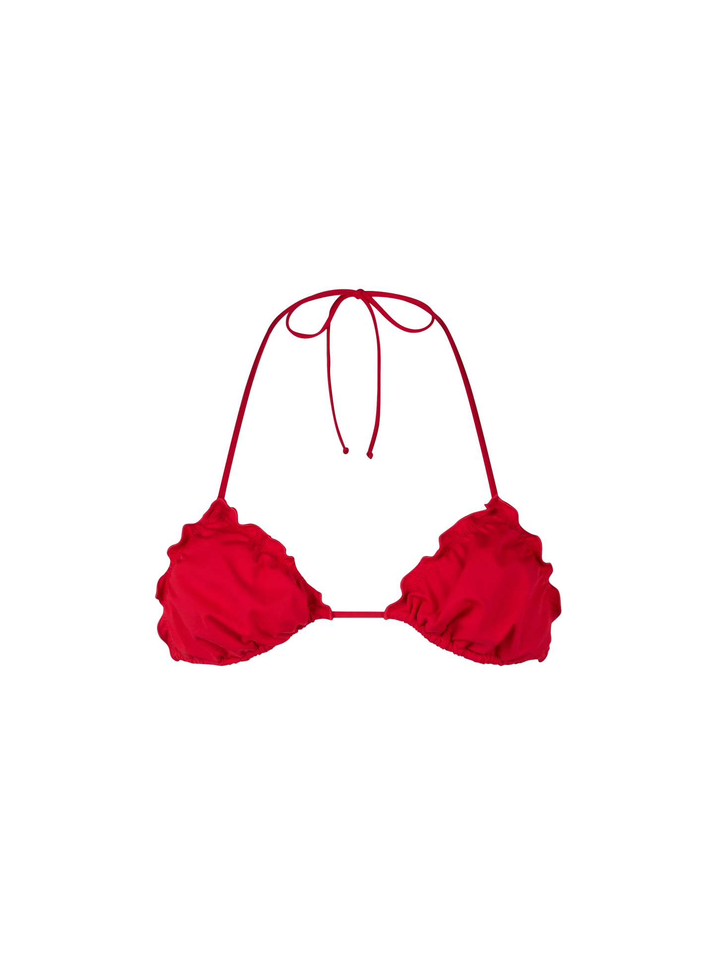 Woman red triangle beach top Sagittarius