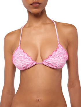 Classic triangle bikini Sagittarius Miami with bandanna print - MC2 Saint Barth