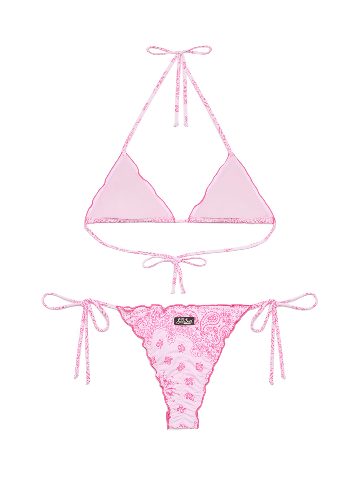 Bikini classico a triangolo Sagittarius Miami con stampa bandana