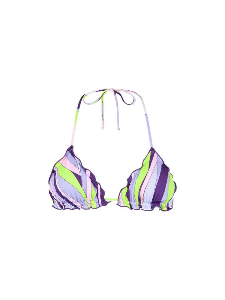 Woman triangle top with shape wave print