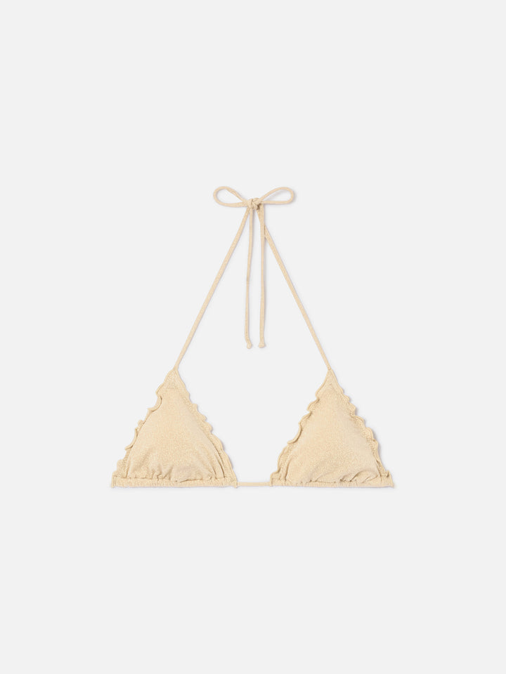 Top mare classico da donna a triangolo in lurex oro Sagittario