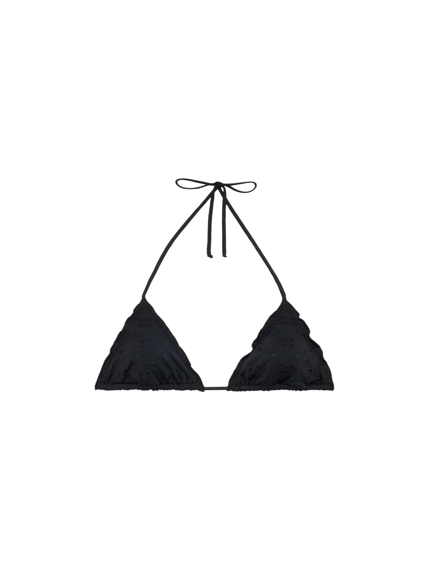 Sagittarius classic black Sangallo lace triangle top