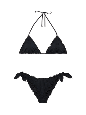Bikini classico a triangolo Sagittarius Moon in pizzo Sangallo nero