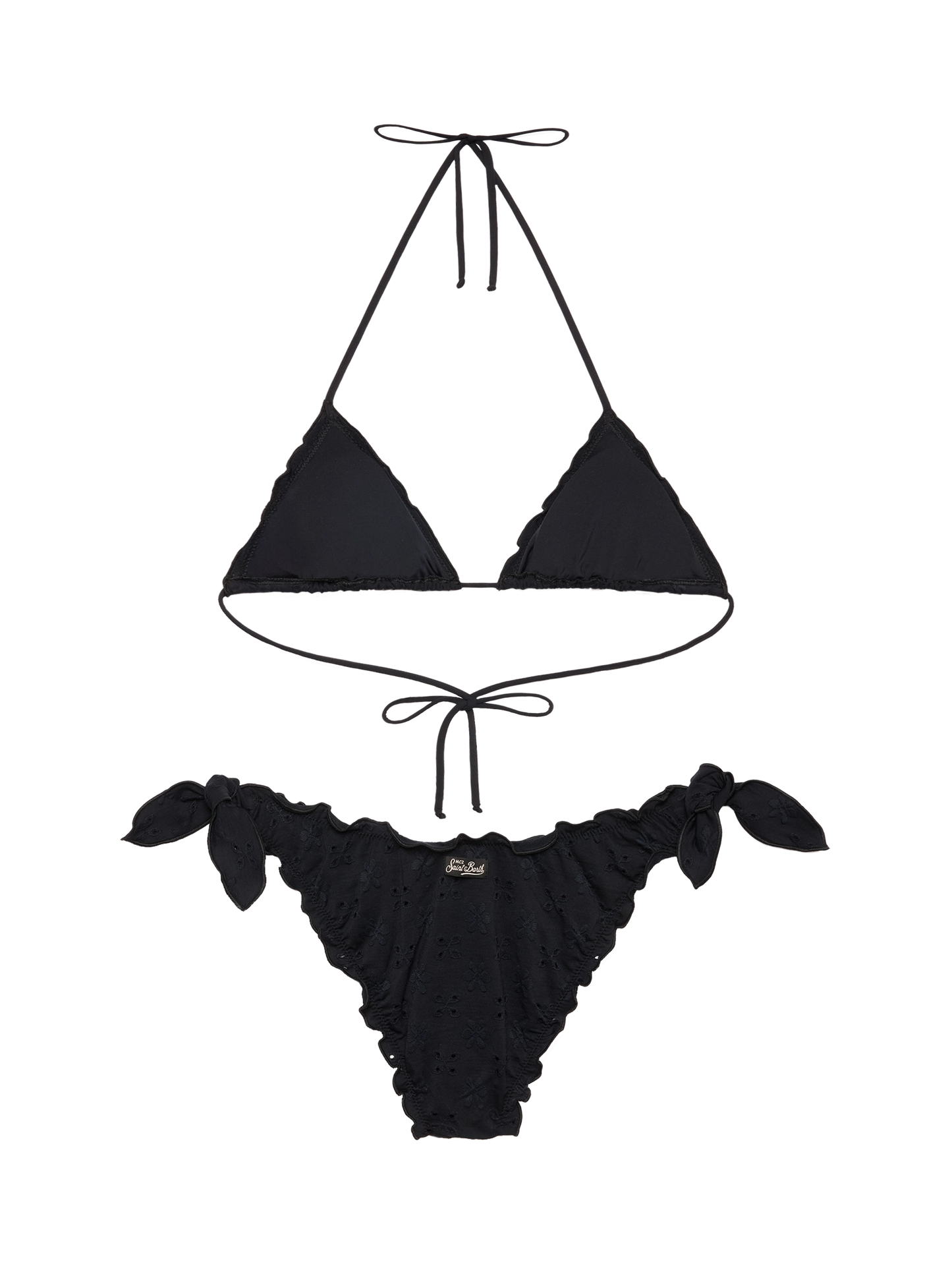 Bikini classico a triangolo Sagittarius Moon in pizzo Sangallo nero