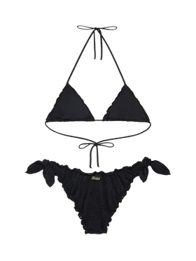 Bikini classico a triangolo Sagittarius Moon in pizzo Sangallo nero