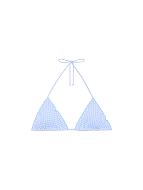 Sagittarius seersucker classic triangle top with gingham print - MC2 Saint Barth