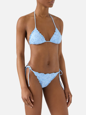 Bikini Sagittarius Miami in sangallo azzurro