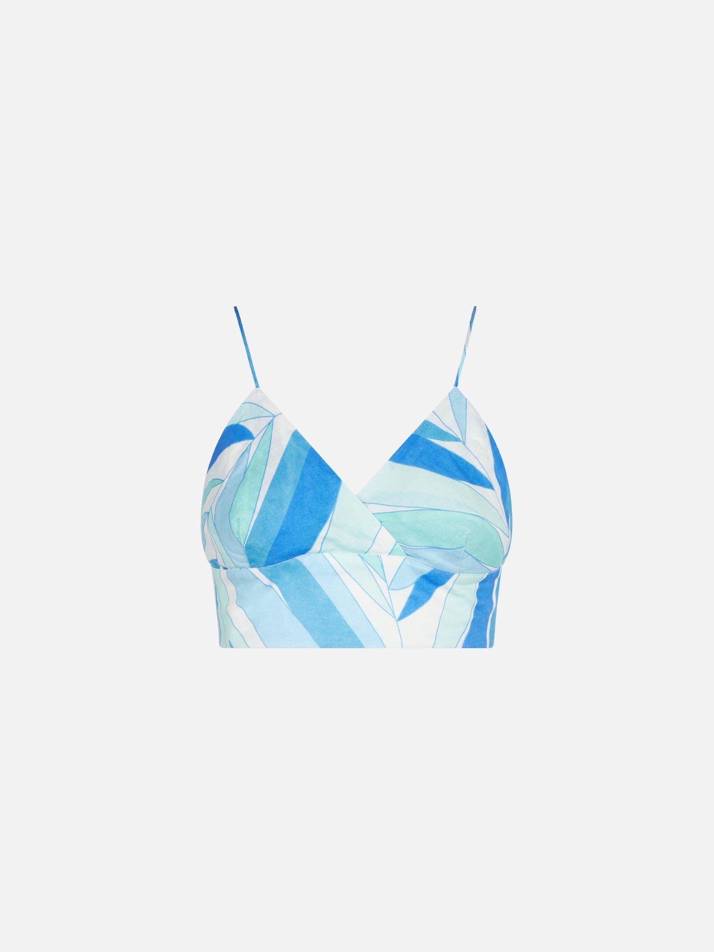 Top a bralette in lino stampato