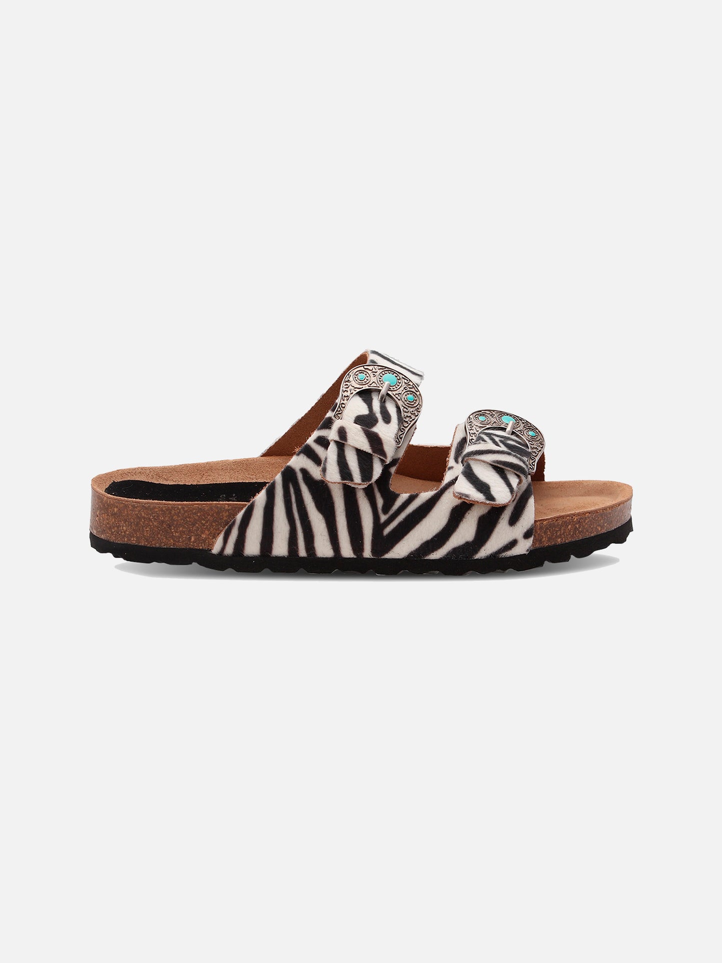 Buckle sandals in cavallino zebrato | TAJI SPECIAL EDITION