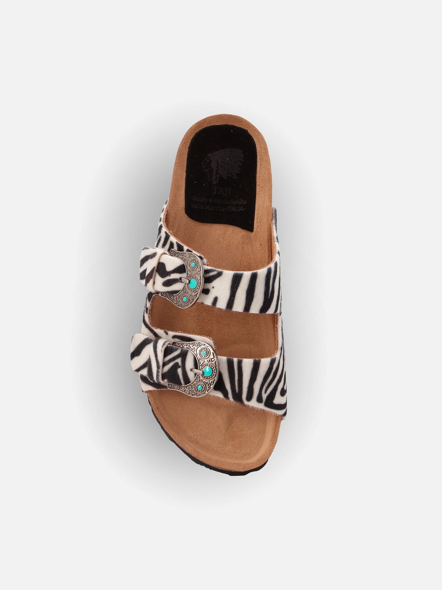 Buckle sandals in cavallino zebrato | TAJI SPECIAL EDITION