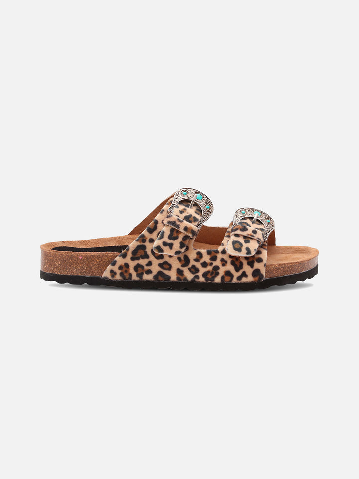 Buckle sandal in cavallino leopardato | TAJI SPECIAL EDITION