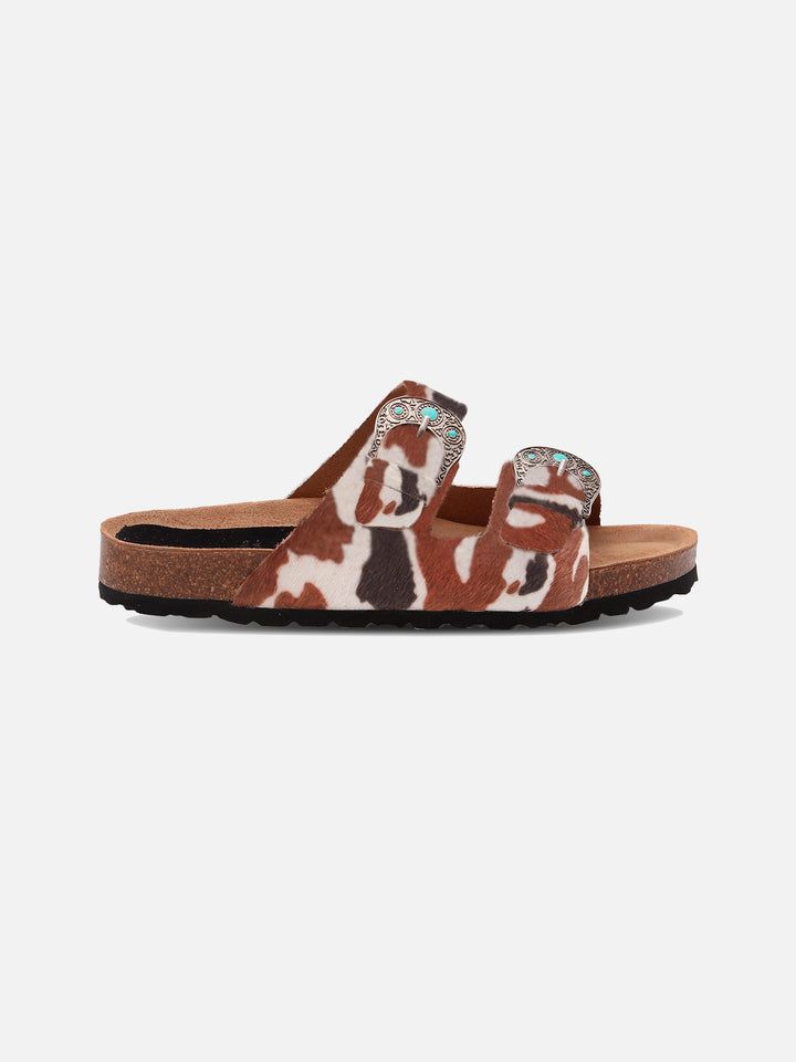 Buckle sandals in cavallino muccato | TAJI SPECIAL EDITION