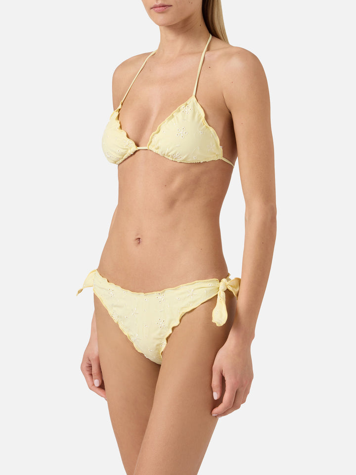 Triangle bikini Sarius in yellow sangallo