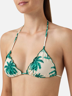 Bikini Sarius triangle with green toile de jouy print | Special Edition