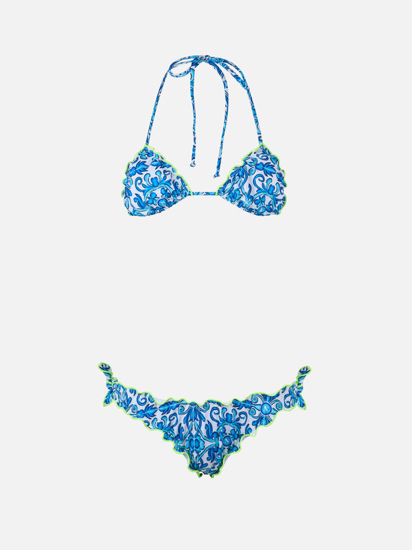 Woman Napoli print triangle classic bikini Sarius | SSC NAPOLI SPECIAL EDITION