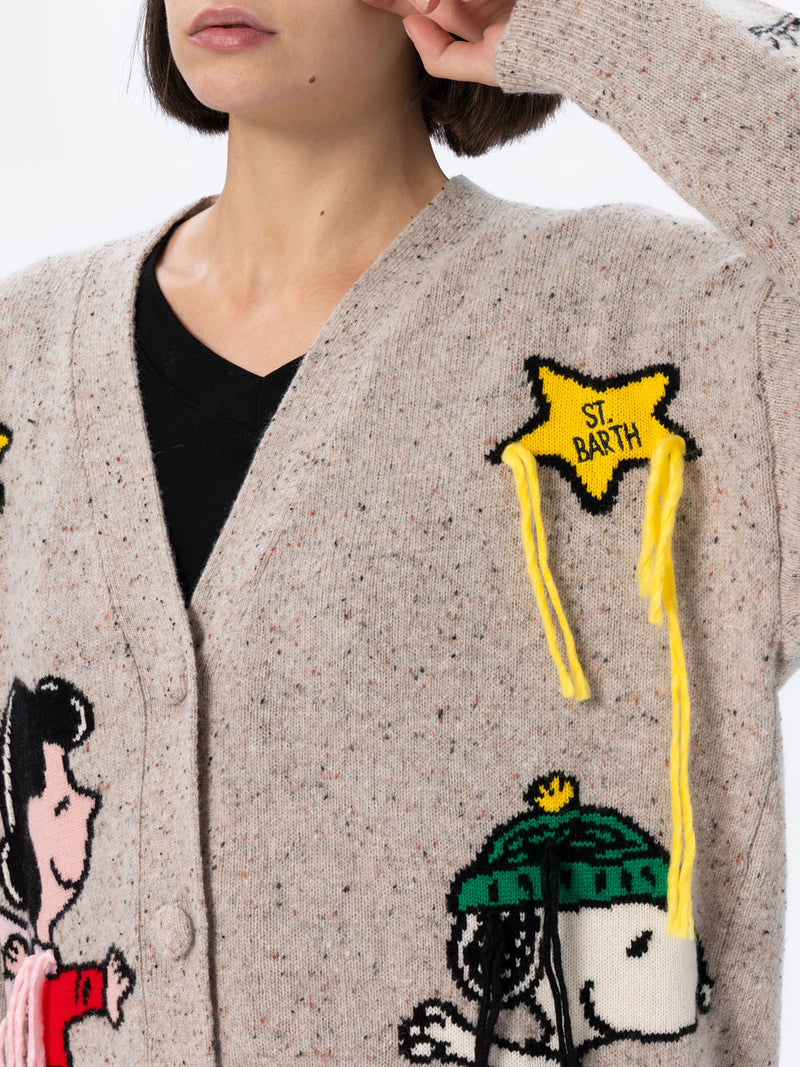 Woman donegal cardigan Sasi with Snoopy embroidery | SNOOPY PEANUTS SPECIAL EDITION