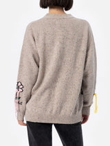 Woman donegal cardigan Sasi with Snoopy embroidery | SNOOPY PEANUTS SPECIAL EDITION