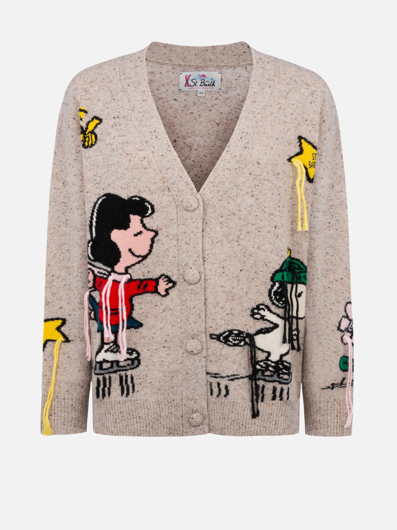 Woman donegal cardigan Sasi with Snoopy embroidery | SNOOPY PEANUTS SPECIAL EDITION