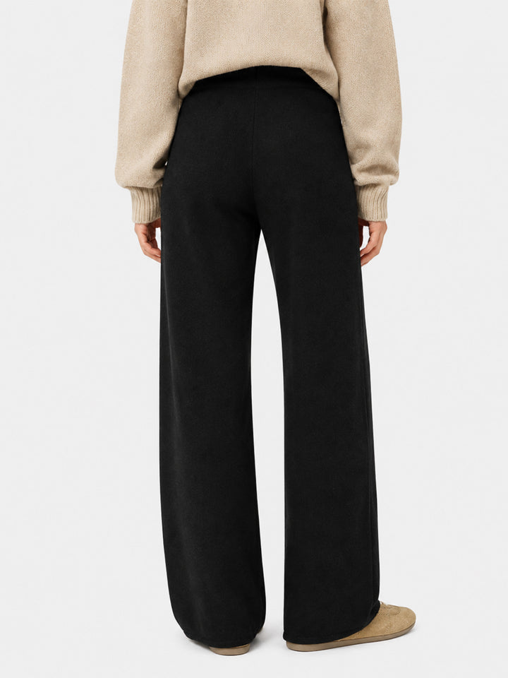 Pantalones palazzo negros de punto 