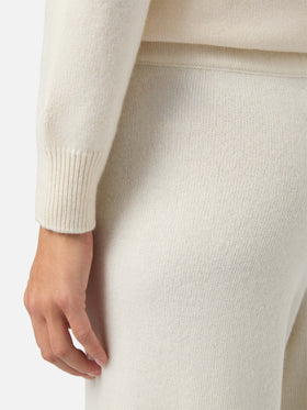 Woman off-white cashmere blend palazzo pants
