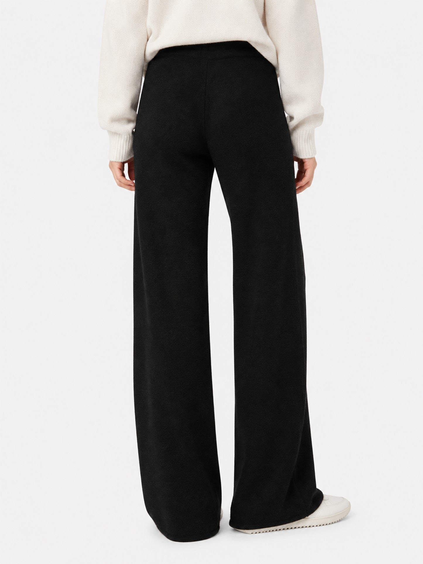 Pantalone a palazzo Savine nero in maglia