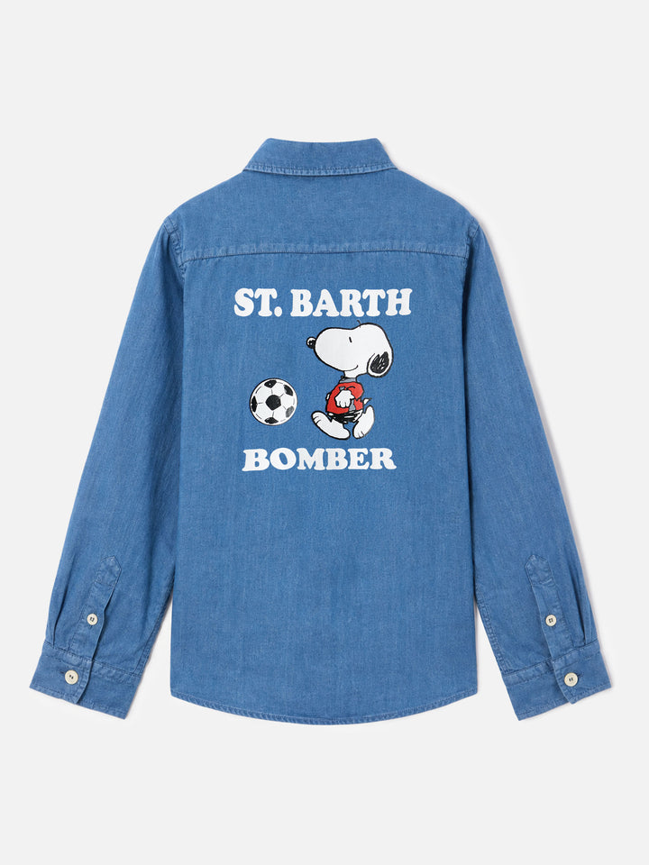 Camicia Seefeld Jr in chambray con stampa Snoopy