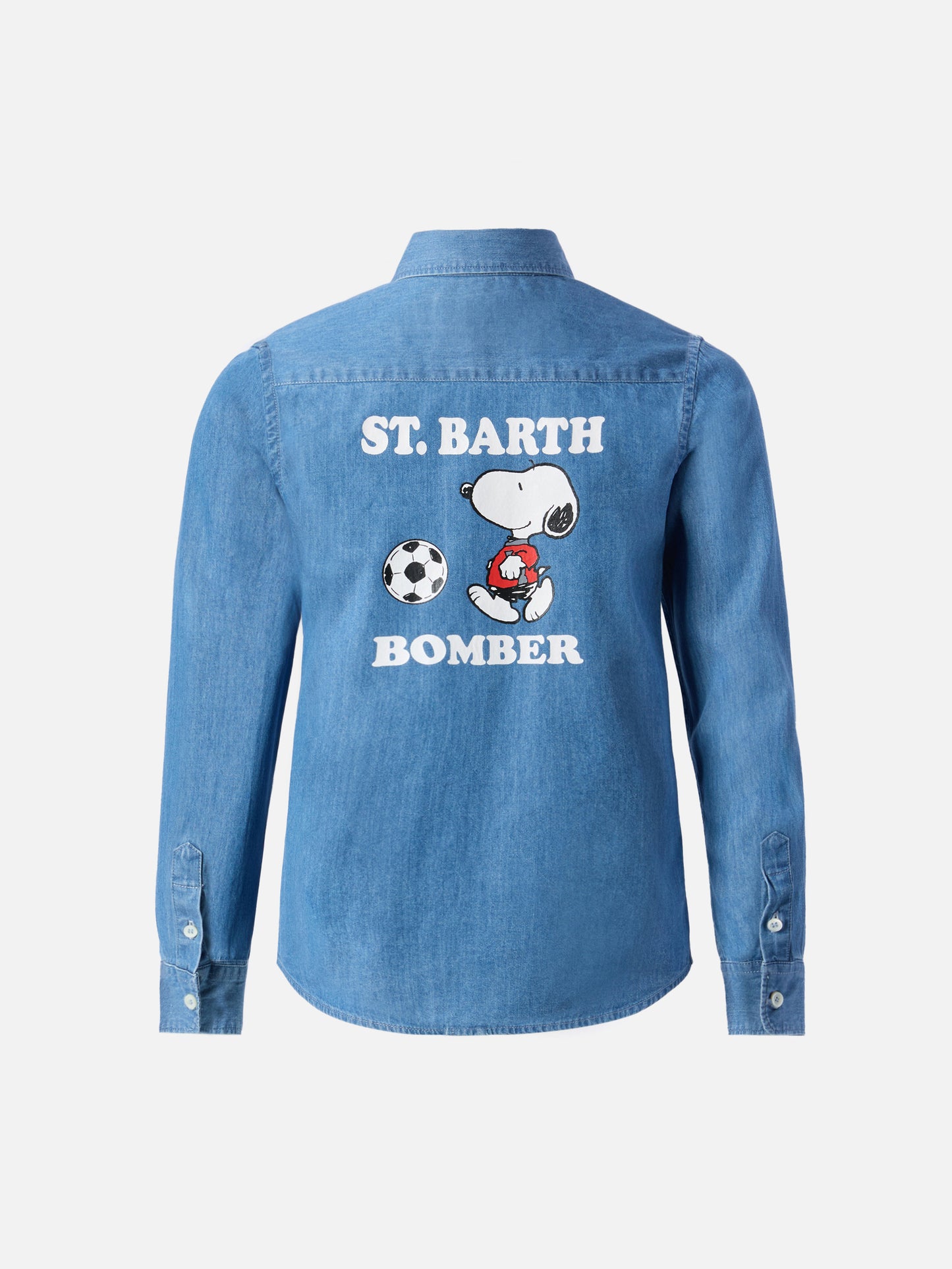 Seefeld Jr chambray shirt with Snoopy print