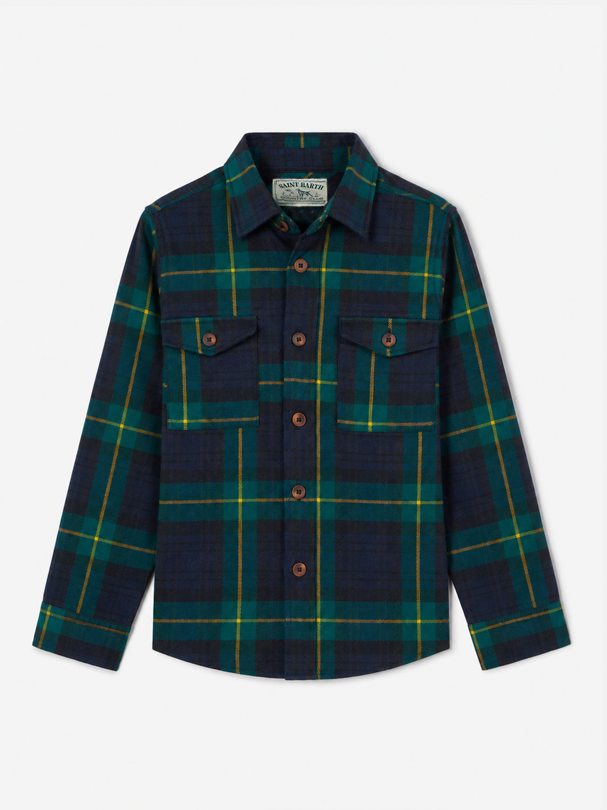 Camicia Seiser Jr tartan con ricamo logo