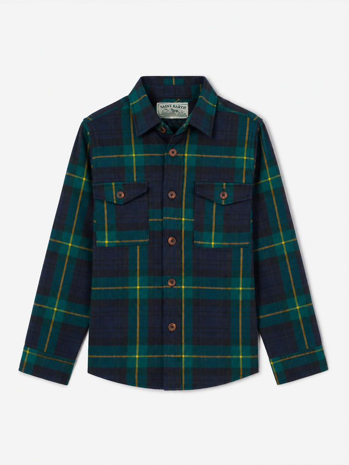 Jungen-Hemd aus Wollstoff mit Tartan-Print 