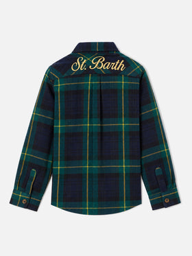 Camicia Seiser Jr tartan con ricamo logo