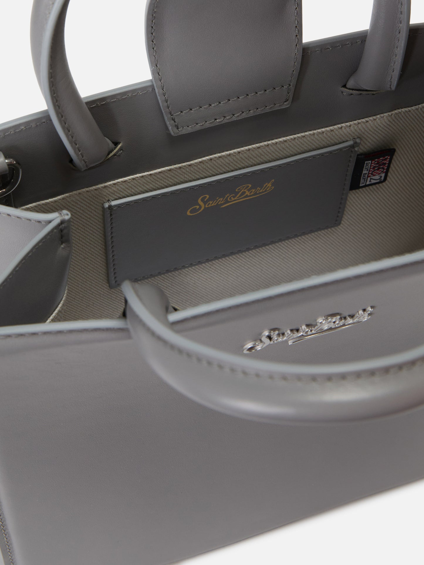 Shop Bag Midi Handbag in grey leather