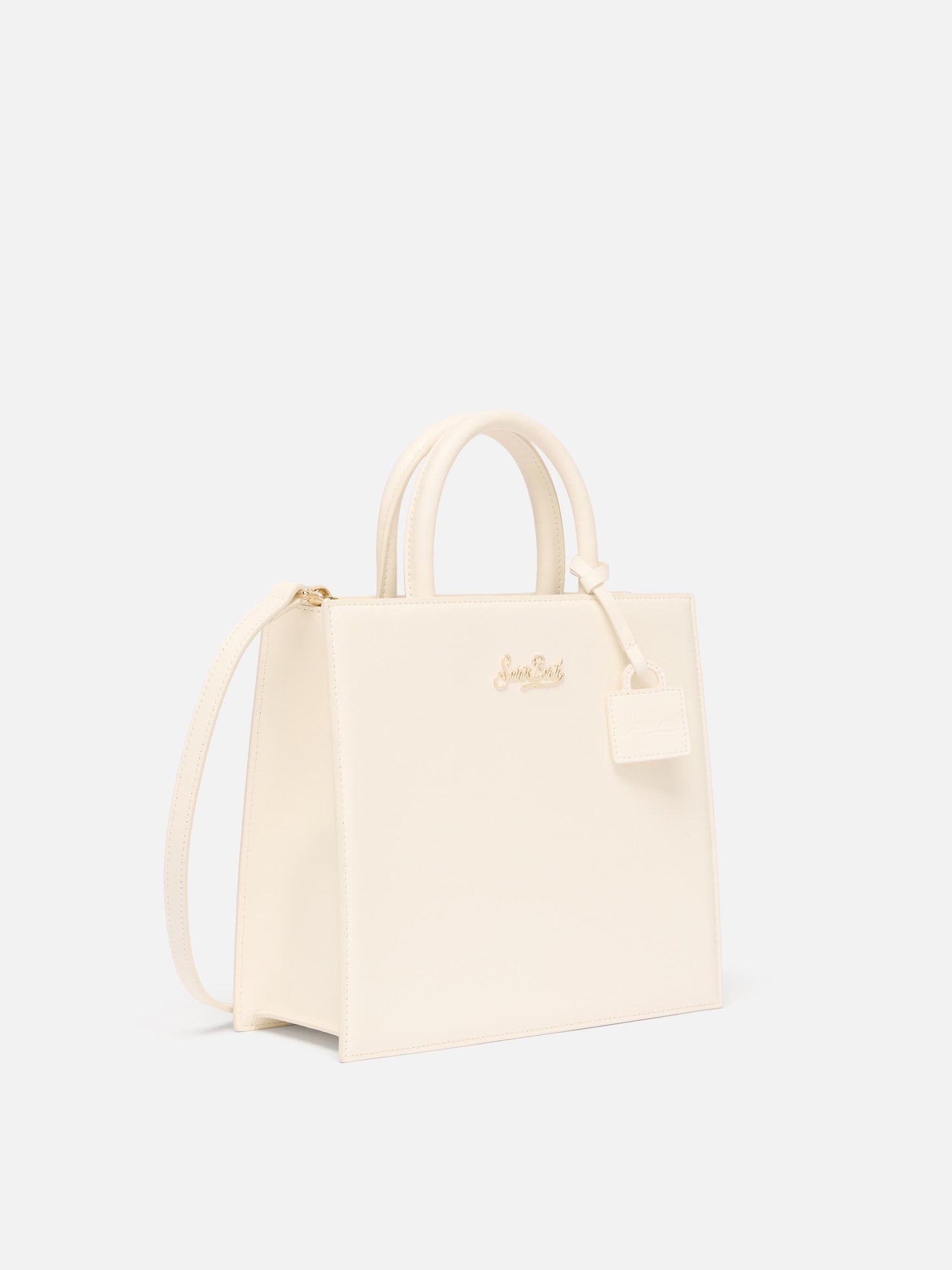 Shop Bag Midi in off-white leather